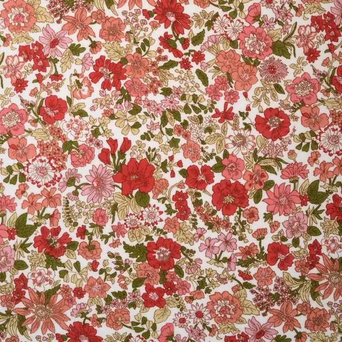 Im Trend Viskosestoff Blumenmuster Rosa 135 cm Breite