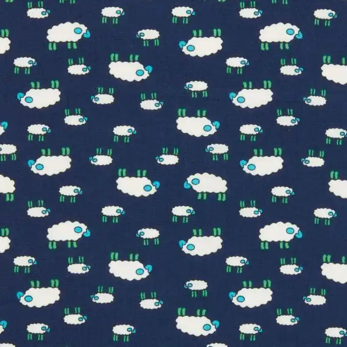 Geld-Zurück-Garantie Baumwollstoff Leicht Schafmuster 135cm Breit