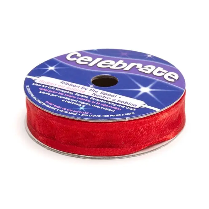 Organzabandspule, rot Preisreduziert