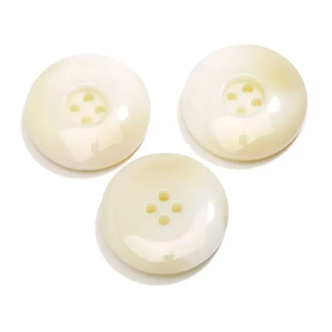 4-Loch-Knopf 27 mm Ecru Breiter Rand Großhandel