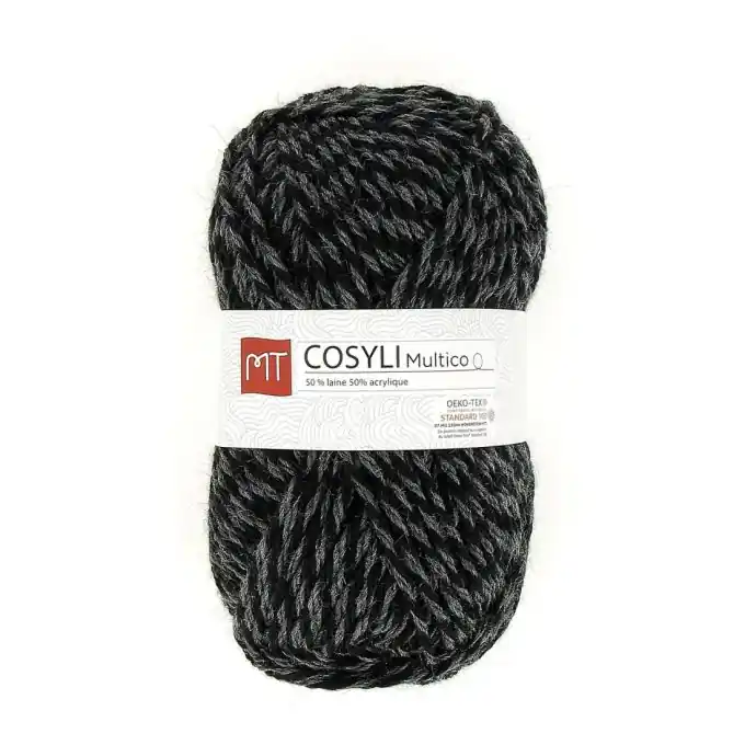Geld-Zurück-Garantie Strickgarn Cosyli, schwarz und grau