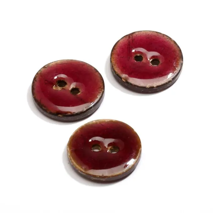 Knopf 2 Löcher Kokosnuss pflaume Handgefertigt