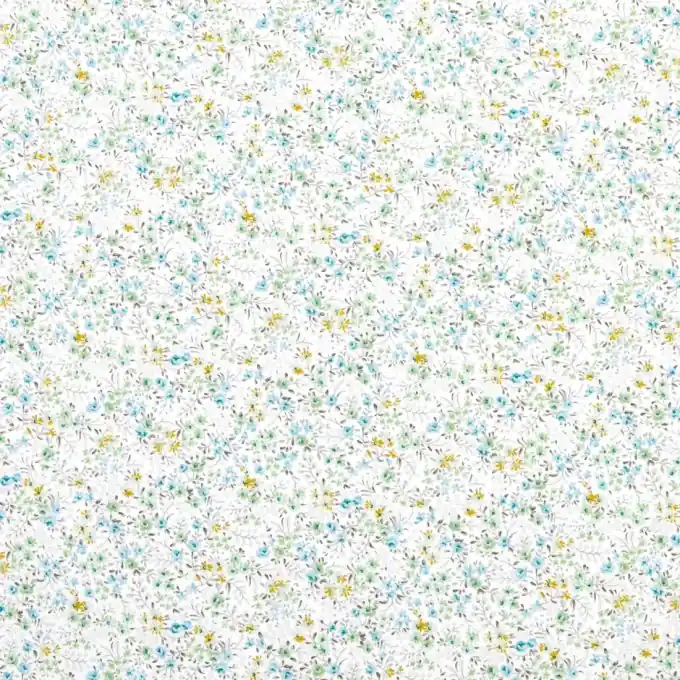 Popeline-Stoff kleine blaue Blumen 112 cm Breite Beliebt
