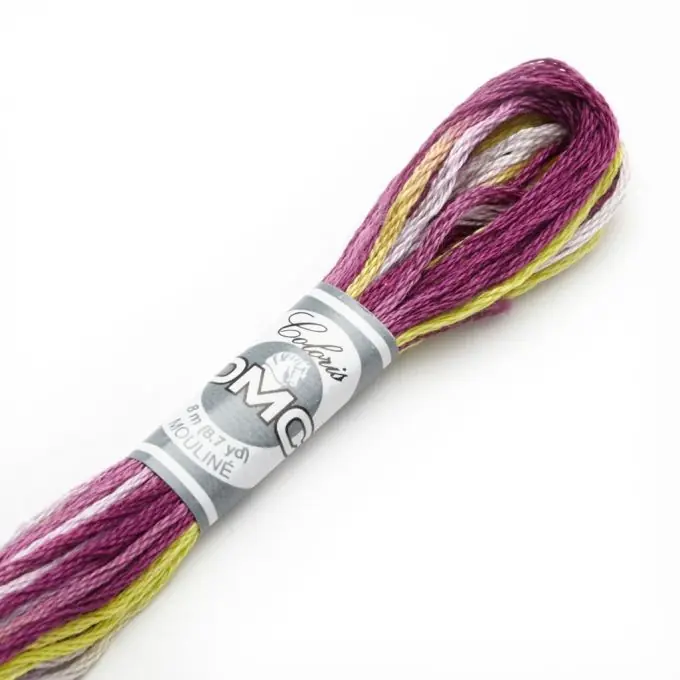 Top-Qualität Mouliné-Faden Variation für Stickerei – dunkelrosa und gelb – COL 4503