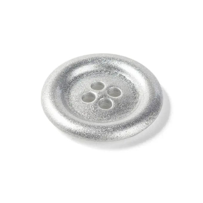 Großhandel Glitzernder Clown-Knopf Ø40mm Silber