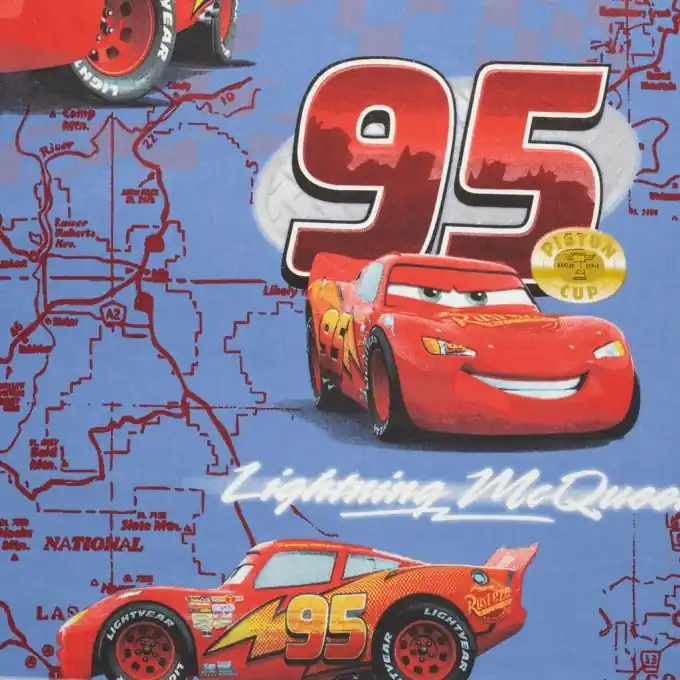 Top-Seller Cars Kinderstoff Blau 140cm Breite