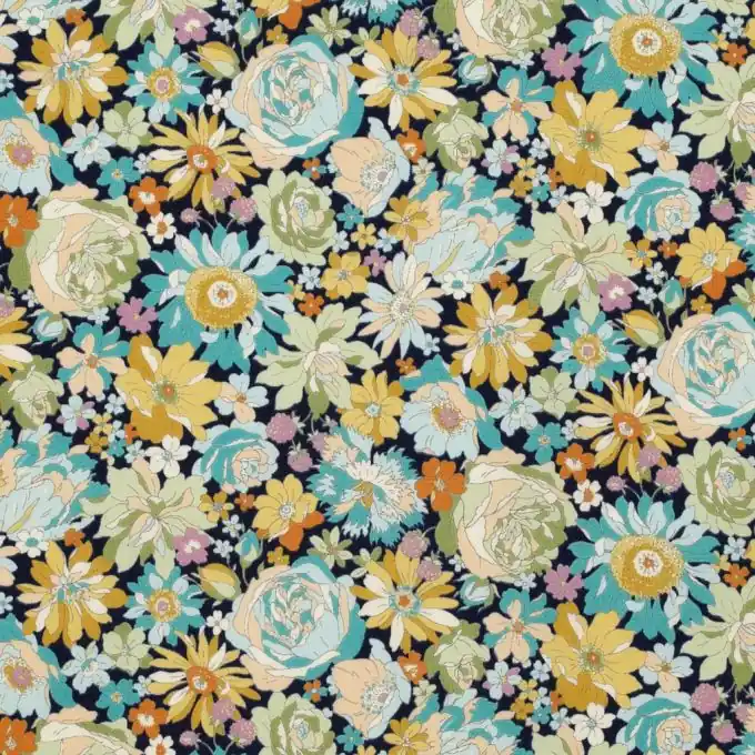 Popeline-Stoff mit großen Blumen 112cm Breite Echt