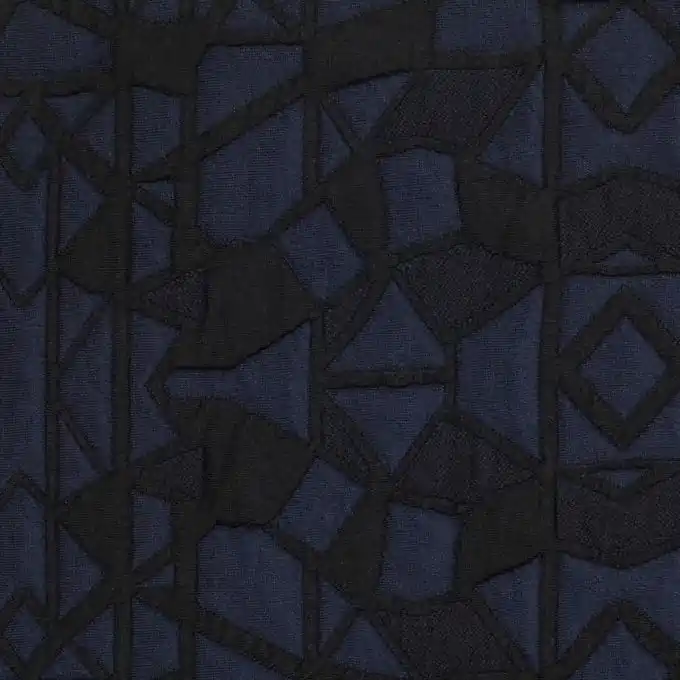 Strickstoff geomuster schwarz dunkelblau Highlight