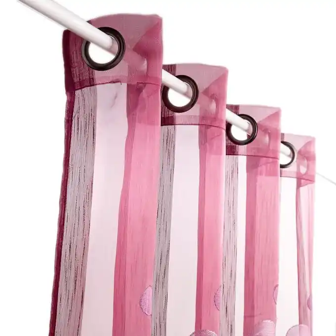 Gestreifter Vorhang mit Kreisstickerei 135×240 cm Bestpreis