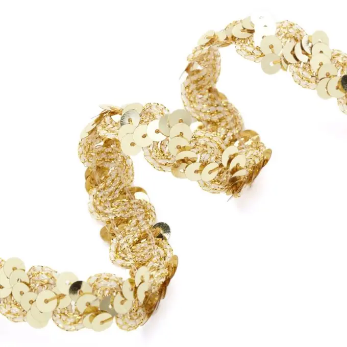 Zacklitze mit Pailletten, gold 15 mm Jetzt Bestellen