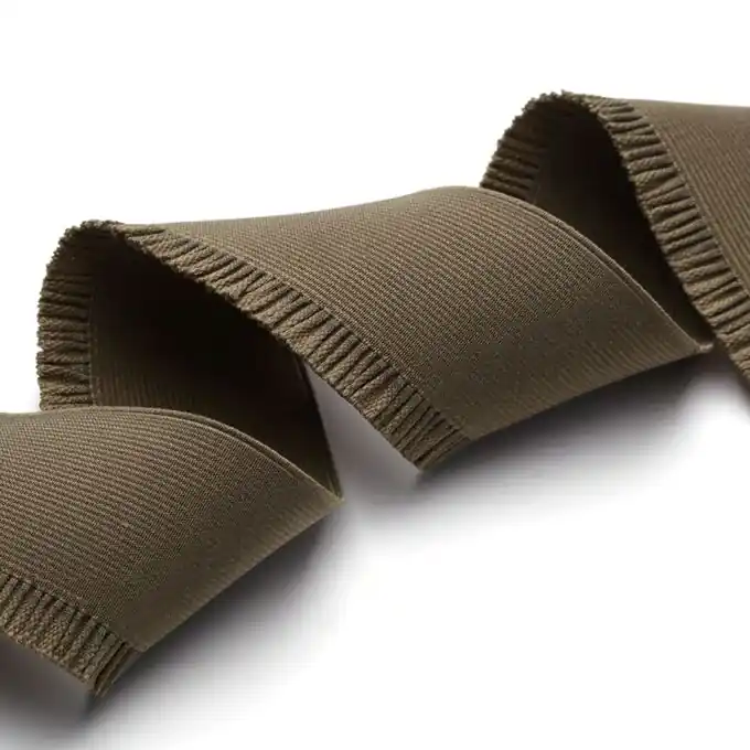 Neue Ware Gummiband mit Rüschenborte, 60mm – Khaki