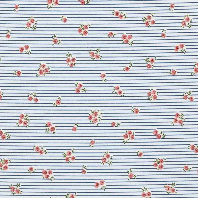 Jetzt Bestellen Streifen- und Blumenbaumwollstoff 112cm Breite
