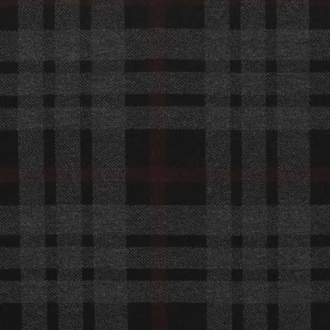 Kariertes Strickgewebe Schwarz/Grau/Bordeaux 154cm Breite Top-Qualität