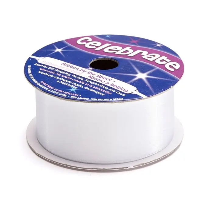 Satinbandspule, weiß, 25 mm Premium