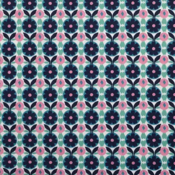 Premium Popeline Stoff Blumen Vintage 145cm Breite