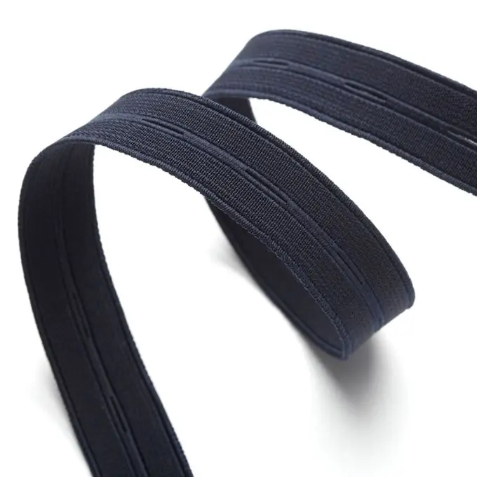 Heißes Angebot Gummiband mit Knopflöchern 20 mm – Marineblau