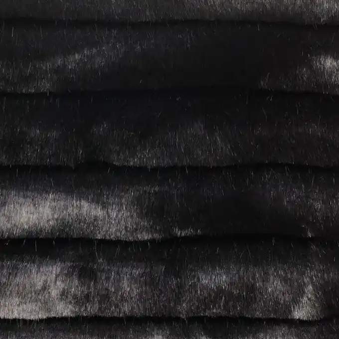 Echt Kunstpelz mit Linienmuster Schwarz 150 cm Breit