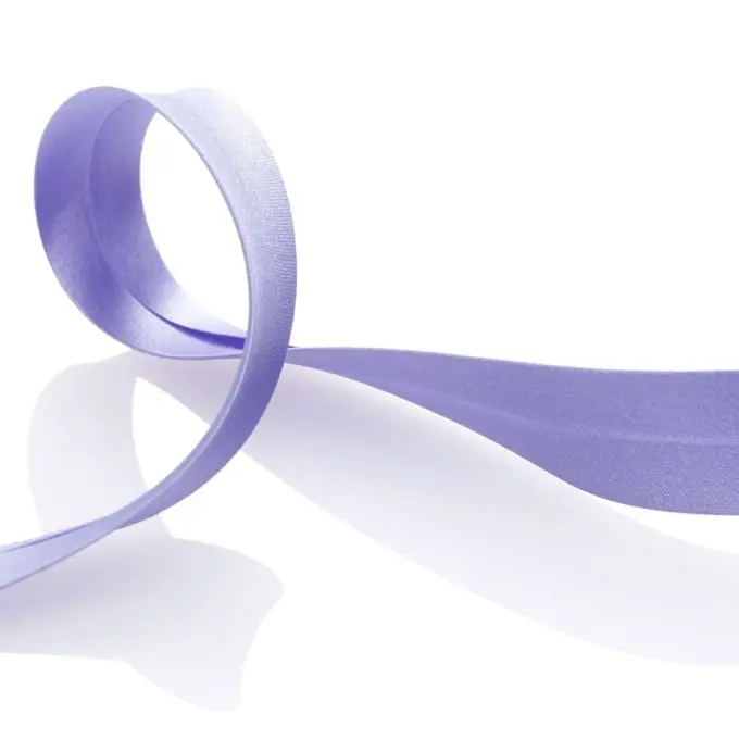 Beliebt Satin-Schrägband aus Polyester, blassviolett, 20 mm