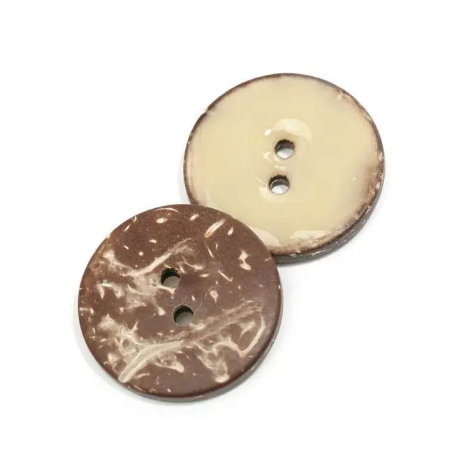 Begrenztes Angebot 2-Loch Kokosknopf Beige Lackiert 25mm