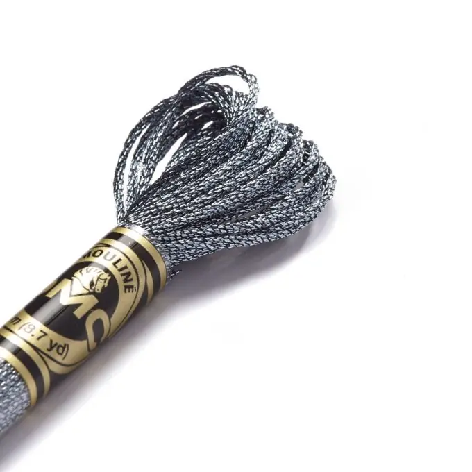 Top-Seller Mouliné, metallisiert, 8-m-Strang, grau – Schwarz – COL E317