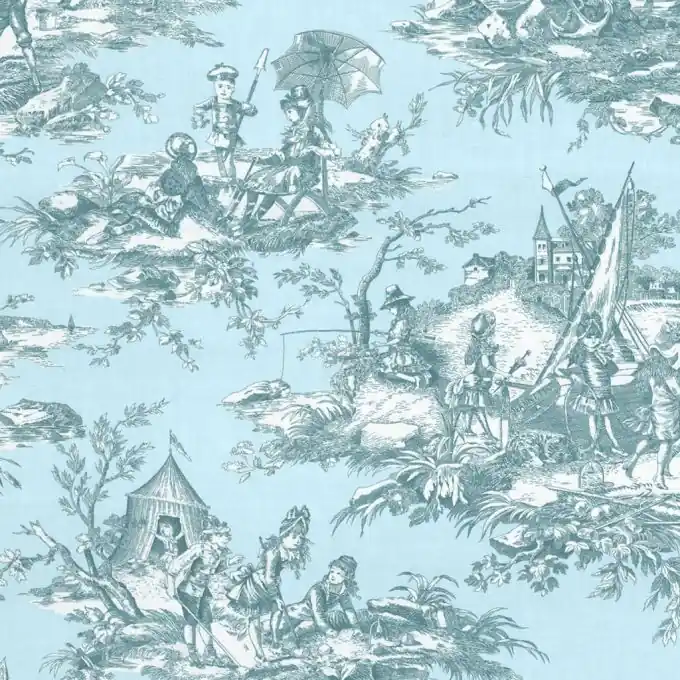 Wasserfestes Bachette Gewebe „Histoire d’eau“ 140cm Breit Mengenrabatt