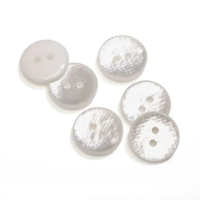 Letzte Chance 2-Loch-Knopf 15mm Weiß Perlmuttimitat