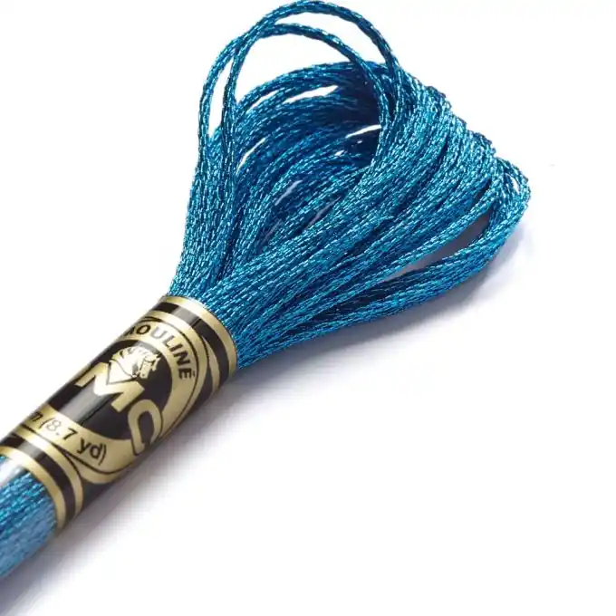 Markenware Mouliné, metallisiert 6, 8-m-Strang, blau – COL 3843