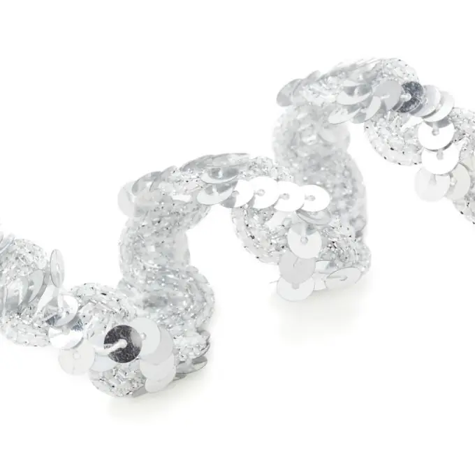 Zacklitze mit Pailletten, silber 15 mm Preisknaller