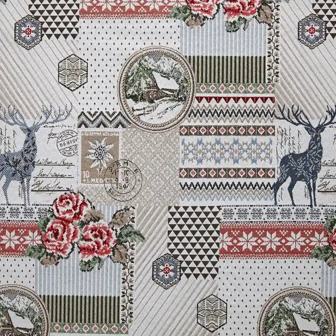 Jacquard Patchwork Stoff 140cm Breite – Bergmotiv Echt