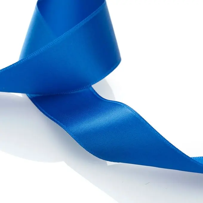 Doppelseitiges Satinband Blau 25mm Electric Blue Letzte Chance