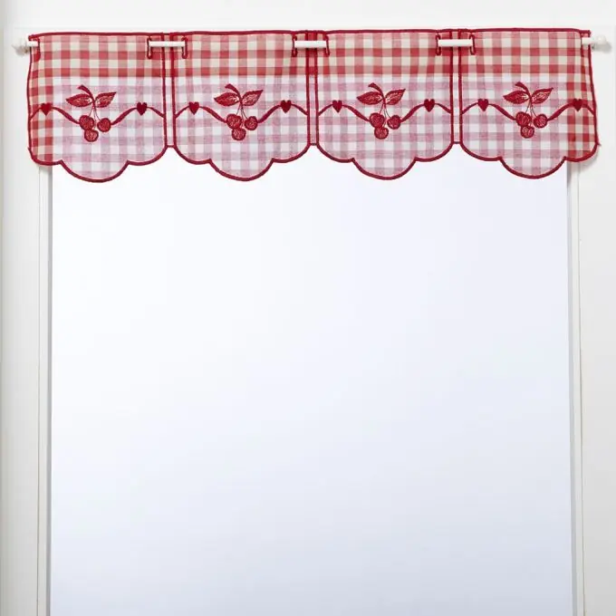 Direkt Vom Hersteller Fensterverzierung in Vichy-Stil mit Kirschen