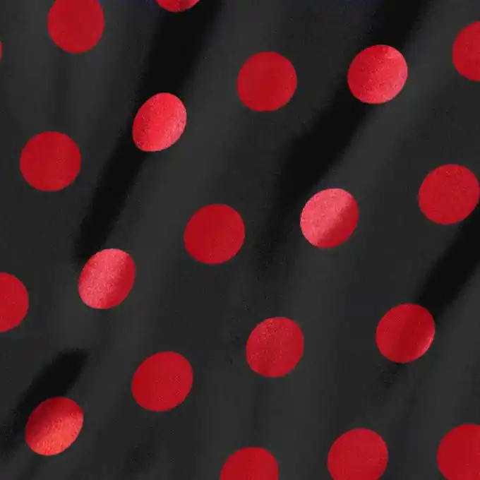 Saisonangebot Satinstoff Punkte schwarz