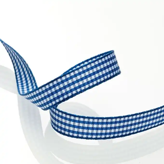 Heute Kaufen Vichy-Band 10mm Dunkelblau – Dekoratives Schleifenband