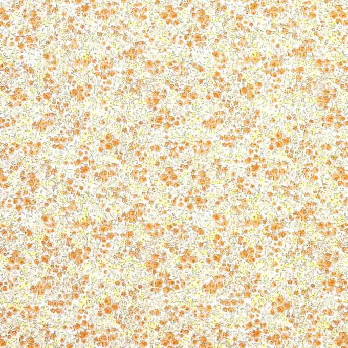 Popeline Stoff Blumenmuster Gelb/Orange 110cm Breite Bestpreis