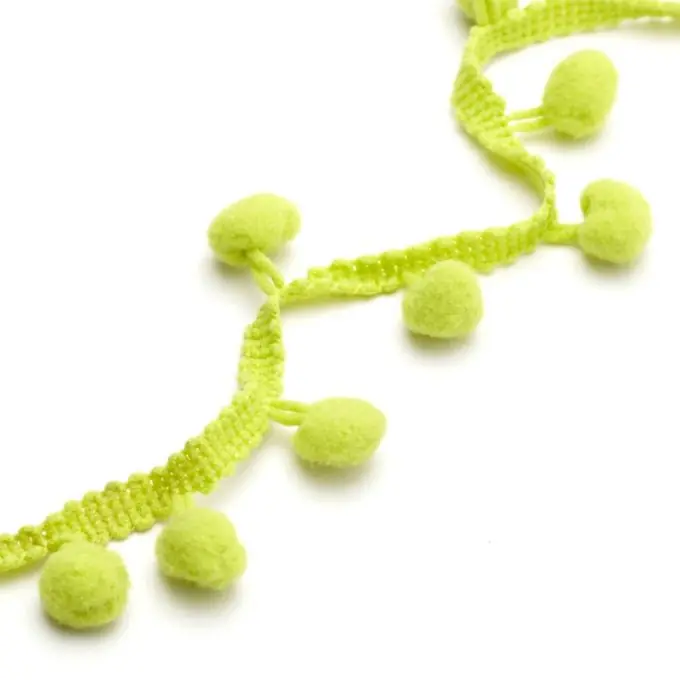 Bommelborte 20 mm breit grün Beliebt