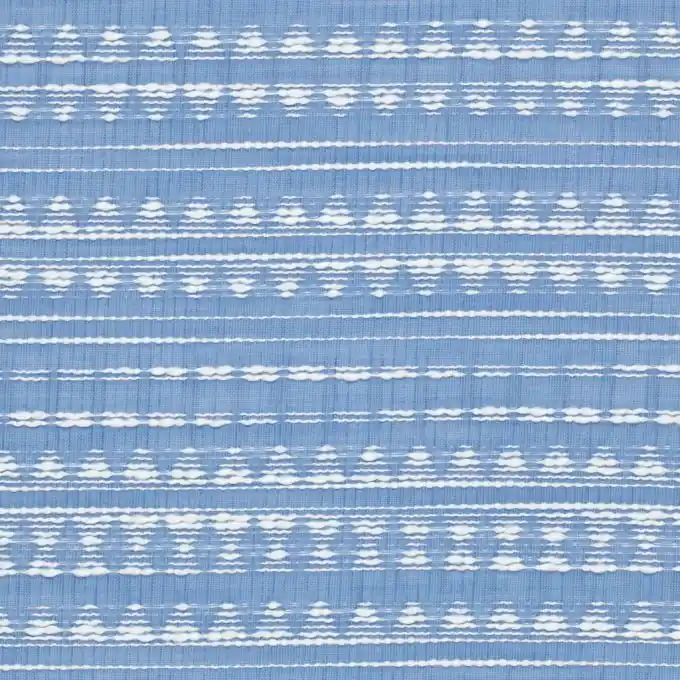 Rabatt Stoff Jacquard ethnisch blau und weiß