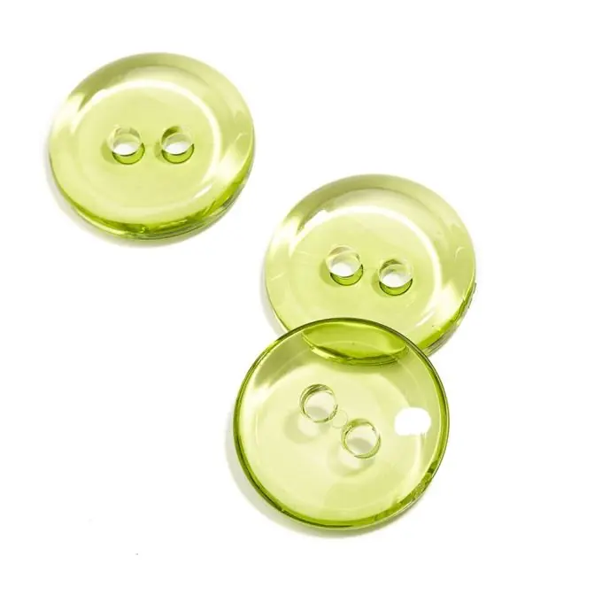 Jetzt Zugreifen Knopf 2 Löcher transparent grün