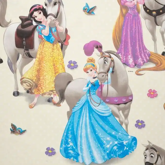 Ab Werk Baumwollstoff Prinzessinnen & Pferde 140cm Breit