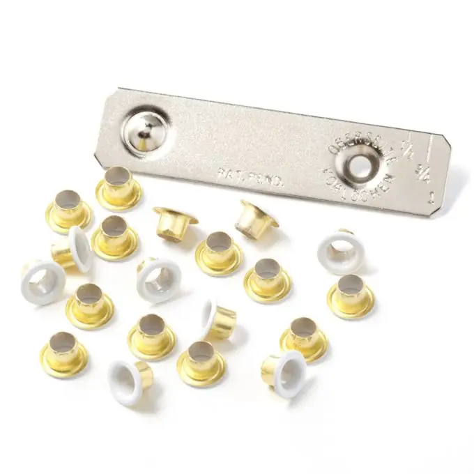 Set mit einfachen weißen Ösen Geprüft