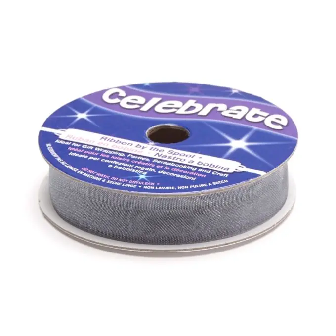 Organzabandspule, metallgrau Rabatt