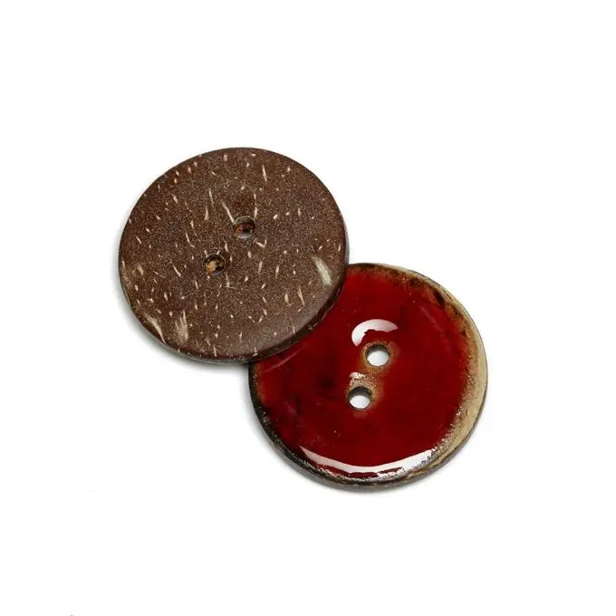 Knopf 2 Löcher Kokosnuss rot T25 Jetzt Bestellen