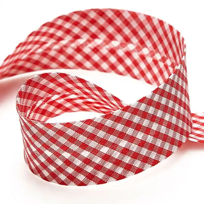 Schrägband Vichy – Rot Preisknaller