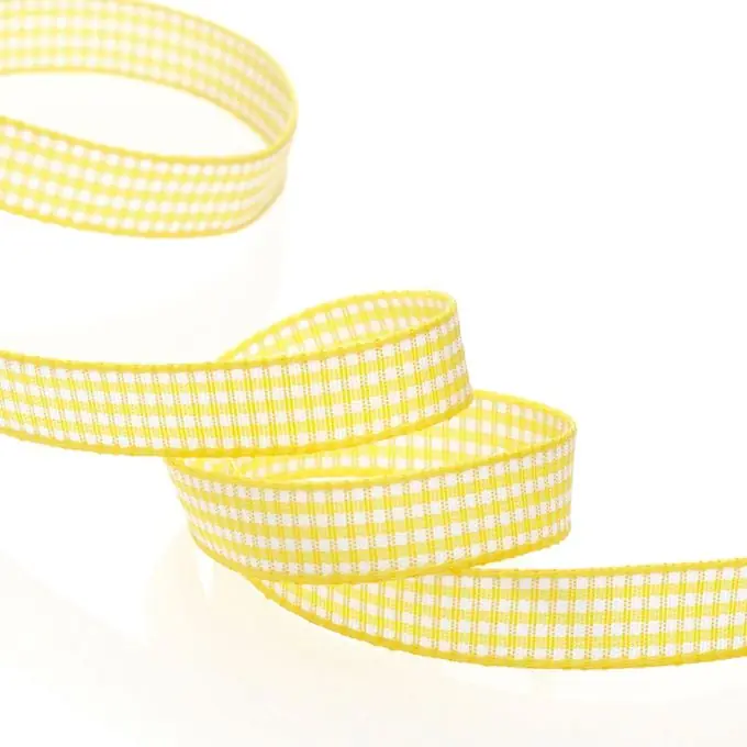 Vichy-Band 10 mm Gelb – Dekoratives Schleifenband Jetzt Zugreifen