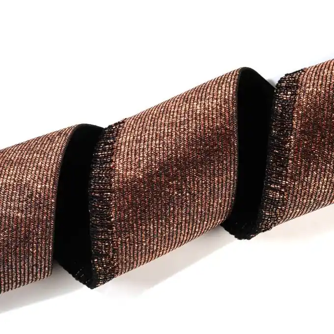 Finale Aktion Gummiband mit Rüschenborte, 60mm kupferfarben