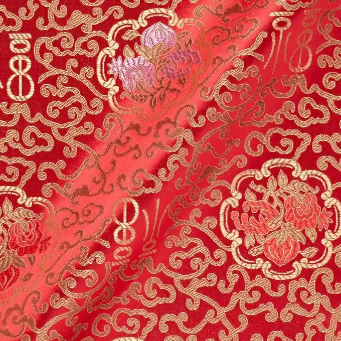 Asiatischer Stoff Rot/Gold 140cm Breite Wochenendangebot