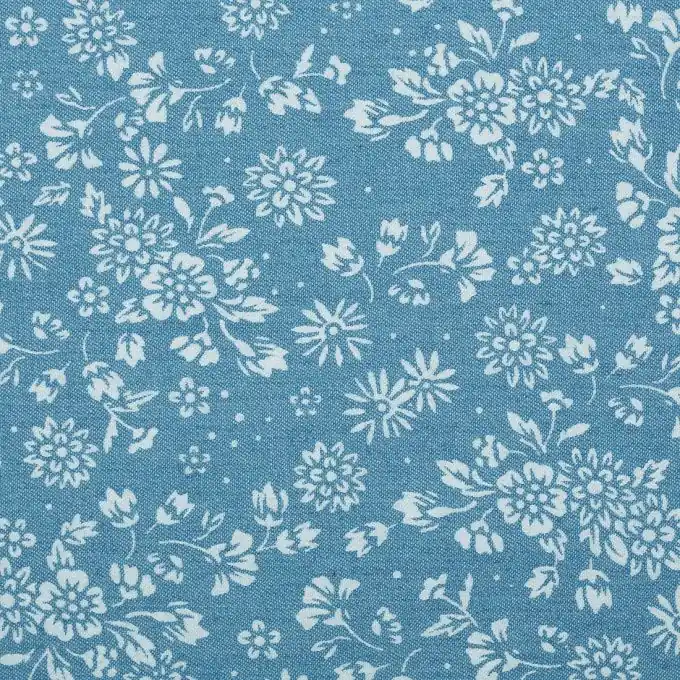Sonderangebot Chambray-Stoff Blumenmuster 145 cm Breite