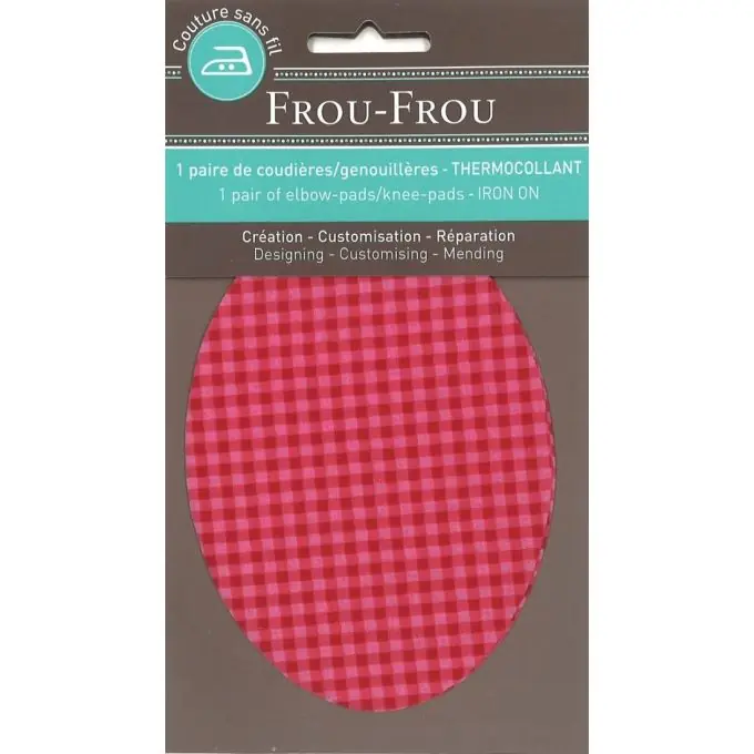 Knie-/Ellenbogen-Patches zum Aufbügeln Karos rosa 8,8×12,1 cm Must-Have