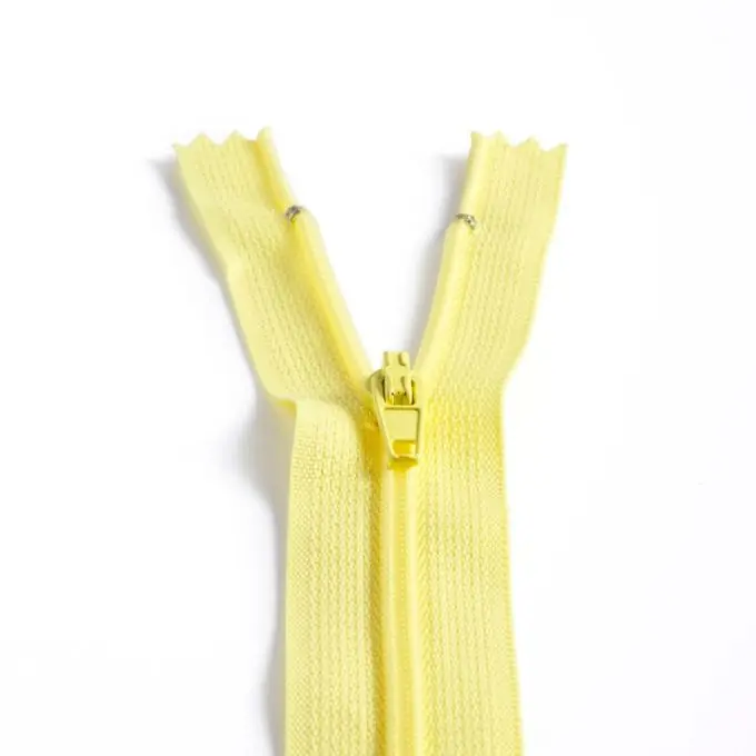 Nicht trennbarer Reißverschluss aus Polyester – Pastelgelb Letzte Chance