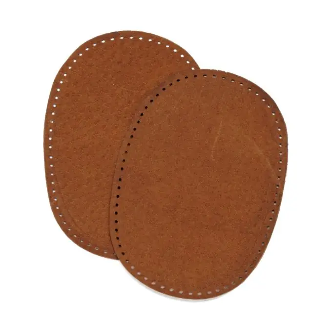 Weltweiter Versand Flicken aus echtem Leder, zum Aufnähen, hellbraun