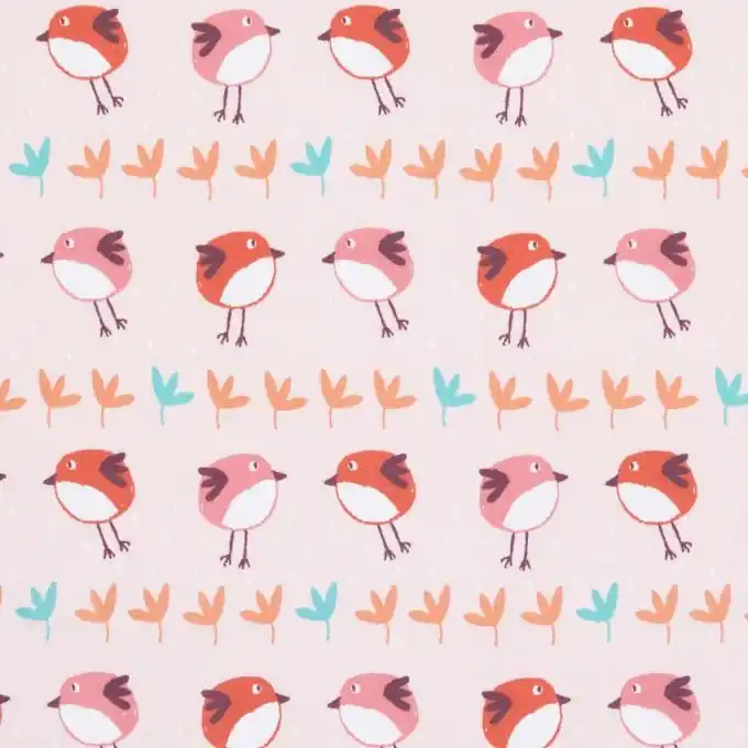Rabatt Baumwollstoff Vogel